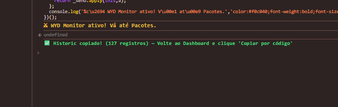 Passo 4b – Mensagem de sucesso Historic copiado